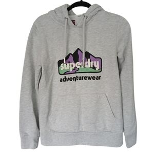 Superdry Gray Adventurewear Logo Hoodie Size 6 (Small)